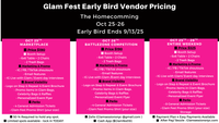 Glam Fest Beauty Expo & Competition Vendors Early Bird Entire Weekend